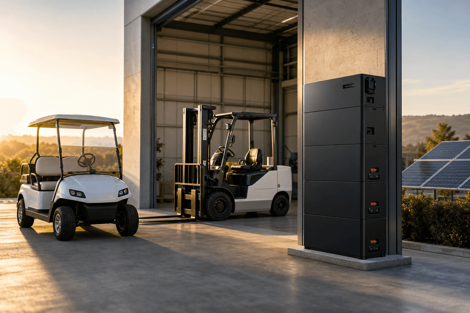 Energía limpia MG Power: carro de golf, montacargas y Power Grid